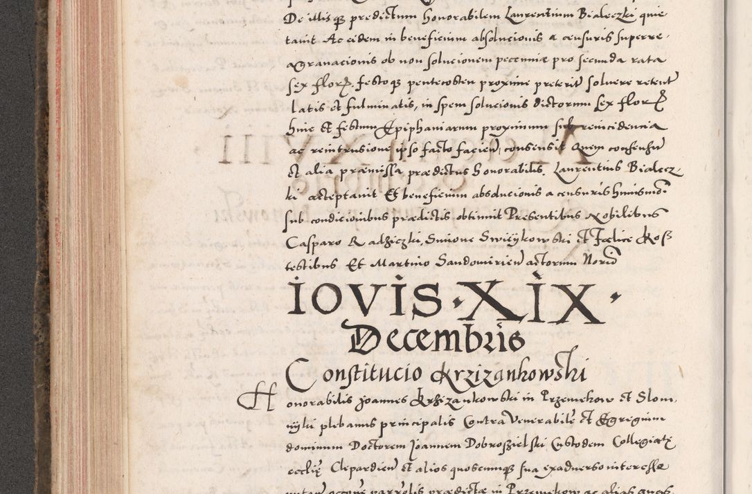 Zdjęcie nr 276 dla obiektu archiwalnego: Acta actorum causarum, sententiarum tam diffinitivarum quam interloquutoriarum, decretorum, obligationum, quietationum, constitutionum procuratorum etc. coram reverendo domino Martino Izdbienski de Russiecz archidiacono Posnaniensi, custode et in spiritualibus vicario generali Cracoviensi, ad annum Domini millesimum quingesimum sexagesimum quintum, cuius indictio octava, pontificatus Pii pape, annus sextus, continuantur