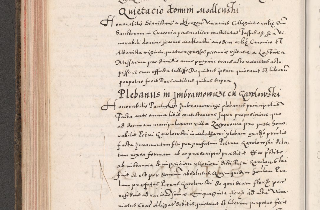 Zdjęcie nr 244 dla obiektu archiwalnego: Acta actorum causarum, sententiarum tam diffinitivarum quam interloquutoriarum, decretorum, obligationum, quietationum, constitutionum procuratorum etc. coram reverendo domino Martino Izdbienski de Russiecz archidiacono Posnaniensi, custode et in spiritualibus vicario generali Cracoviensi, ad annum Domini millesimum quingesimum sexagesimum quintum, cuius indictio octava, pontificatus Pii pape, annus sextus, continuantur
