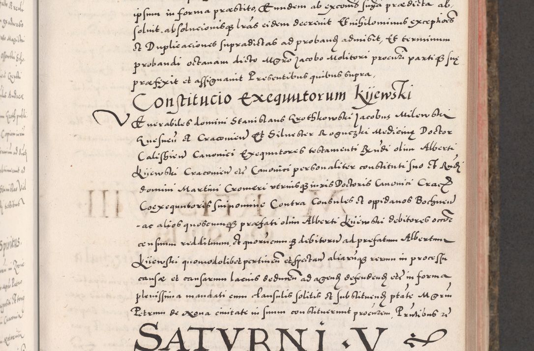 Zdjęcie nr 237 dla obiektu archiwalnego: Acta actorum causarum, sententiarum tam diffinitivarum quam interloquutoriarum, decretorum, obligationum, quietationum, constitutionum procuratorum etc. coram reverendo domino Martino Izdbienski de Russiecz archidiacono Posnaniensi, custode et in spiritualibus vicario generali Cracoviensi, ad annum Domini millesimum quingesimum sexagesimum quintum, cuius indictio octava, pontificatus Pii pape, annus sextus, continuantur