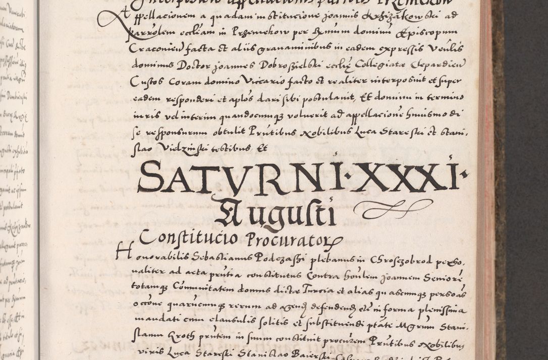 Zdjęcie nr 219 dla obiektu archiwalnego: Acta actorum causarum, sententiarum tam diffinitivarum quam interloquutoriarum, decretorum, obligationum, quietationum, constitutionum procuratorum etc. coram reverendo domino Martino Izdbienski de Russiecz archidiacono Posnaniensi, custode et in spiritualibus vicario generali Cracoviensi, ad annum Domini millesimum quingesimum sexagesimum quintum, cuius indictio octava, pontificatus Pii pape, annus sextus, continuantur