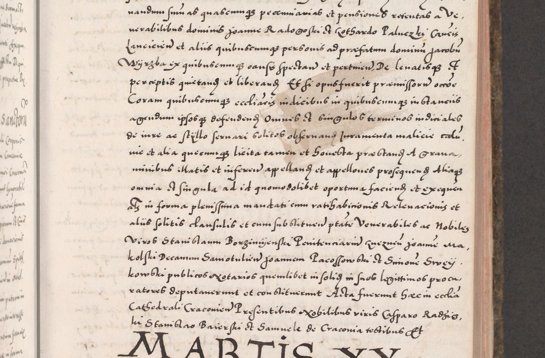 Zdjęcie nr 217 dla obiektu archiwalnego: Acta actorum causarum, sententiarum tam diffinitivarum quam interloquutoriarum, decretorum, obligationum, quietationum, constitutionum procuratorum etc. coram reverendo domino Martino Izdbienski de Russiecz archidiacono Posnaniensi, custode et in spiritualibus vicario generali Cracoviensi, ad annum Domini millesimum quingesimum sexagesimum quintum, cuius indictio octava, pontificatus Pii pape, annus sextus, continuantur
