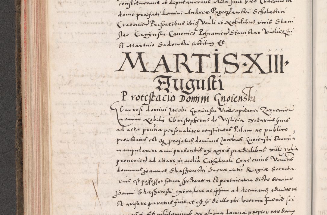 Zdjęcie nr 212 dla obiektu archiwalnego: Acta actorum causarum, sententiarum tam diffinitivarum quam interloquutoriarum, decretorum, obligationum, quietationum, constitutionum procuratorum etc. coram reverendo domino Martino Izdbienski de Russiecz archidiacono Posnaniensi, custode et in spiritualibus vicario generali Cracoviensi, ad annum Domini millesimum quingesimum sexagesimum quintum, cuius indictio octava, pontificatus Pii pape, annus sextus, continuantur