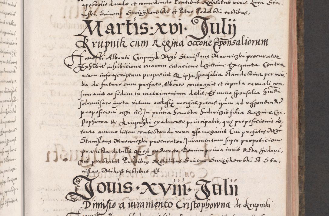 Zdjęcie nr 209 dla obiektu archiwalnego: Acta actorum causarum, sententiarum tam diffinitivarum quam interloquutoriarum, decretorum, obligationum, quietationum, constitutionum procuratorum etc. coram reverendo domino Martino Izdbienski de Russiecz archidiacono Posnaniensi, custode et in spiritualibus vicario generali Cracoviensi, ad annum Domini millesimum quingesimum sexagesimum quintum, cuius indictio octava, pontificatus Pii pape, annus sextus, continuantur