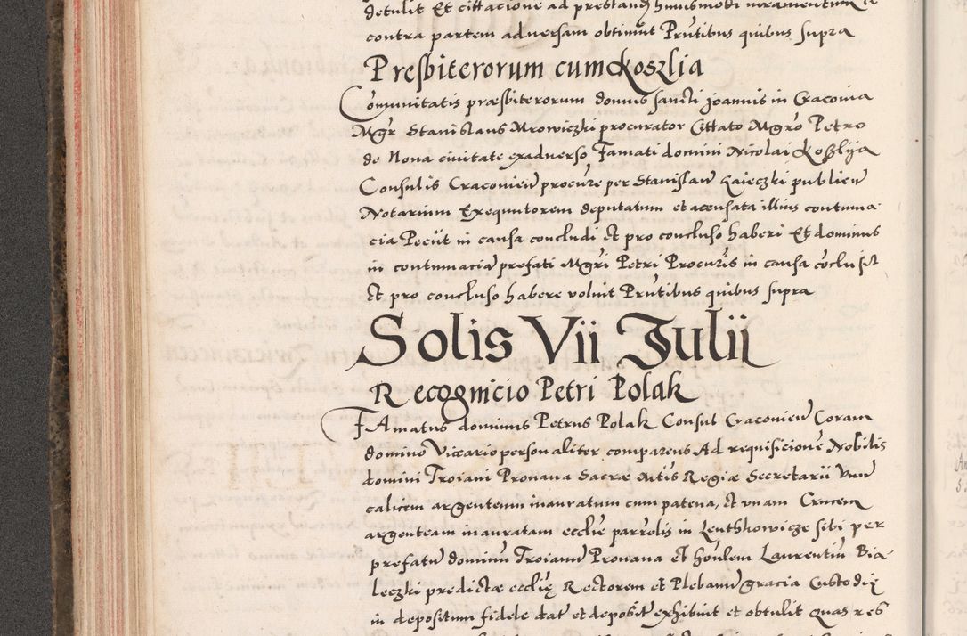 Zdjęcie nr 204 dla obiektu archiwalnego: Acta actorum causarum, sententiarum tam diffinitivarum quam interloquutoriarum, decretorum, obligationum, quietationum, constitutionum procuratorum etc. coram reverendo domino Martino Izdbienski de Russiecz archidiacono Posnaniensi, custode et in spiritualibus vicario generali Cracoviensi, ad annum Domini millesimum quingesimum sexagesimum quintum, cuius indictio octava, pontificatus Pii pape, annus sextus, continuantur