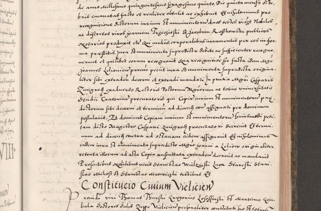 Zdjęcie nr 201 dla obiektu archiwalnego: Acta actorum causarum, sententiarum tam diffinitivarum quam interloquutoriarum, decretorum, obligationum, quietationum, constitutionum procuratorum etc. coram reverendo domino Martino Izdbienski de Russiecz archidiacono Posnaniensi, custode et in spiritualibus vicario generali Cracoviensi, ad annum Domini millesimum quingesimum sexagesimum quintum, cuius indictio octava, pontificatus Pii pape, annus sextus, continuantur
