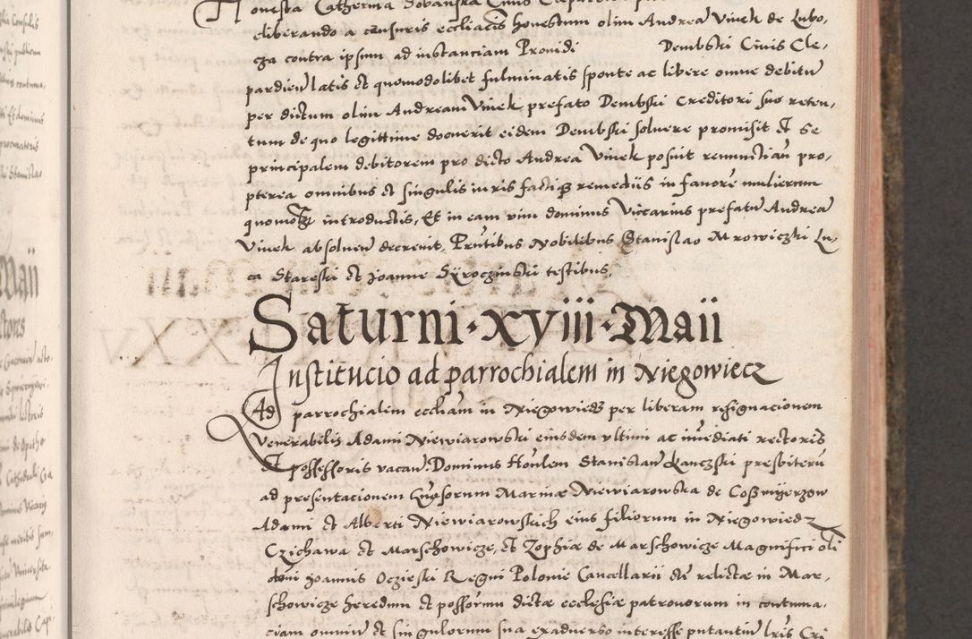 Zdjęcie nr 187 dla obiektu archiwalnego: Acta actorum causarum, sententiarum tam diffinitivarum quam interloquutoriarum, decretorum, obligationum, quietationum, constitutionum procuratorum etc. coram reverendo domino Martino Izdbienski de Russiecz archidiacono Posnaniensi, custode et in spiritualibus vicario generali Cracoviensi, ad annum Domini millesimum quingesimum sexagesimum quintum, cuius indictio octava, pontificatus Pii pape, annus sextus, continuantur