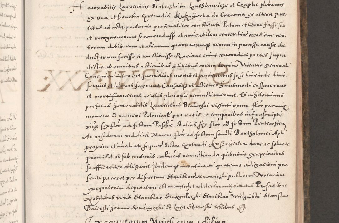 Zdjęcie nr 171 dla obiektu archiwalnego: Acta actorum causarum, sententiarum tam diffinitivarum quam interloquutoriarum, decretorum, obligationum, quietationum, constitutionum procuratorum etc. coram reverendo domino Martino Izdbienski de Russiecz archidiacono Posnaniensi, custode et in spiritualibus vicario generali Cracoviensi, ad annum Domini millesimum quingesimum sexagesimum quintum, cuius indictio octava, pontificatus Pii pape, annus sextus, continuantur