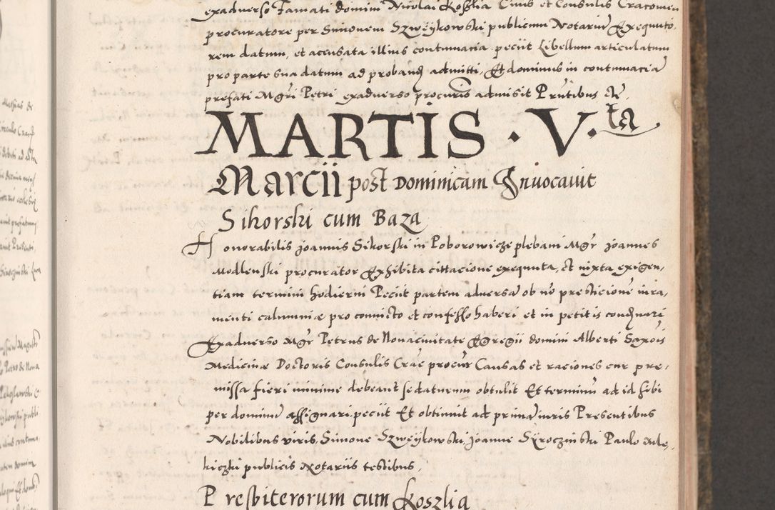 Zdjęcie nr 157 dla obiektu archiwalnego: Acta actorum causarum, sententiarum tam diffinitivarum quam interloquutoriarum, decretorum, obligationum, quietationum, constitutionum procuratorum etc. coram reverendo domino Martino Izdbienski de Russiecz archidiacono Posnaniensi, custode et in spiritualibus vicario generali Cracoviensi, ad annum Domini millesimum quingesimum sexagesimum quintum, cuius indictio octava, pontificatus Pii pape, annus sextus, continuantur