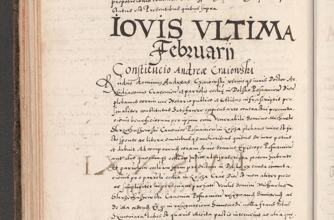 Zdjęcie nr 154 dla obiektu archiwalnego: Acta actorum causarum, sententiarum tam diffinitivarum quam interloquutoriarum, decretorum, obligationum, quietationum, constitutionum procuratorum etc. coram reverendo domino Martino Izdbienski de Russiecz archidiacono Posnaniensi, custode et in spiritualibus vicario generali Cracoviensi, ad annum Domini millesimum quingesimum sexagesimum quintum, cuius indictio octava, pontificatus Pii pape, annus sextus, continuantur
