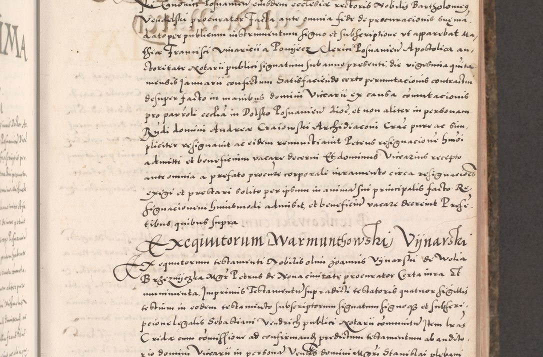 Zdjęcie nr 155 dla obiektu archiwalnego: Acta actorum causarum, sententiarum tam diffinitivarum quam interloquutoriarum, decretorum, obligationum, quietationum, constitutionum procuratorum etc. coram reverendo domino Martino Izdbienski de Russiecz archidiacono Posnaniensi, custode et in spiritualibus vicario generali Cracoviensi, ad annum Domini millesimum quingesimum sexagesimum quintum, cuius indictio octava, pontificatus Pii pape, annus sextus, continuantur