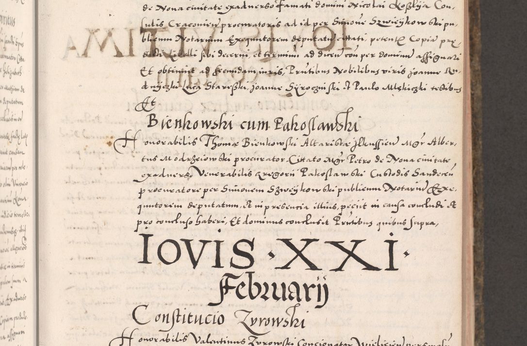 Zdjęcie nr 153 dla obiektu archiwalnego: Acta actorum causarum, sententiarum tam diffinitivarum quam interloquutoriarum, decretorum, obligationum, quietationum, constitutionum procuratorum etc. coram reverendo domino Martino Izdbienski de Russiecz archidiacono Posnaniensi, custode et in spiritualibus vicario generali Cracoviensi, ad annum Domini millesimum quingesimum sexagesimum quintum, cuius indictio octava, pontificatus Pii pape, annus sextus, continuantur
