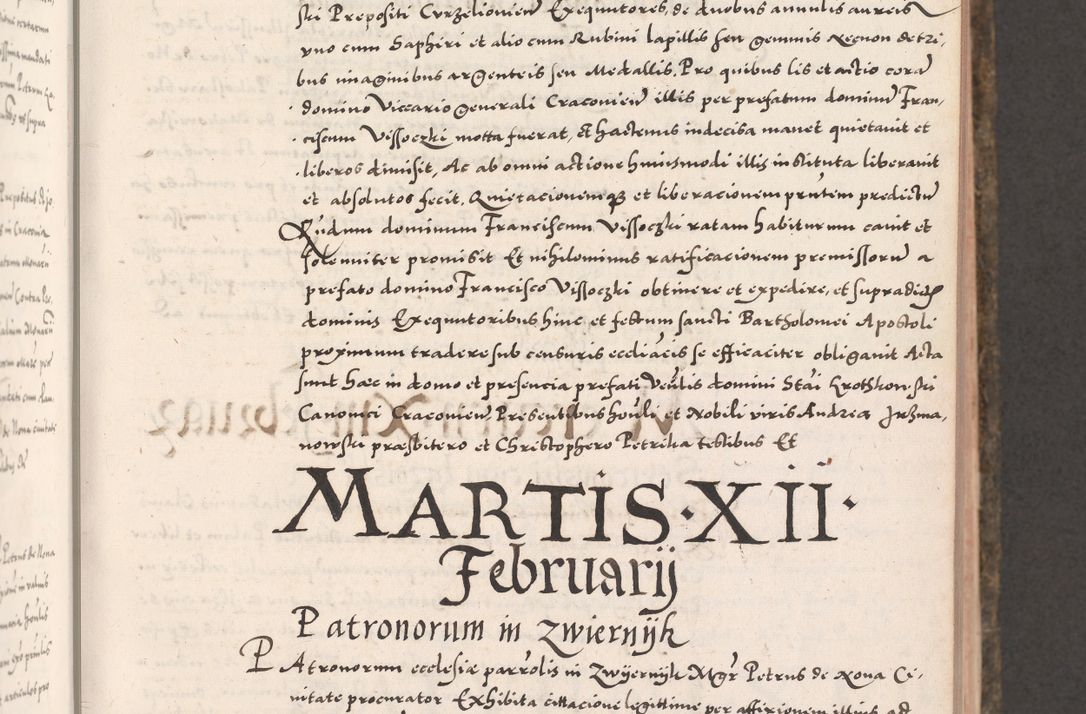 Zdjęcie nr 149 dla obiektu archiwalnego: Acta actorum causarum, sententiarum tam diffinitivarum quam interloquutoriarum, decretorum, obligationum, quietationum, constitutionum procuratorum etc. coram reverendo domino Martino Izdbienski de Russiecz archidiacono Posnaniensi, custode et in spiritualibus vicario generali Cracoviensi, ad annum Domini millesimum quingesimum sexagesimum quintum, cuius indictio octava, pontificatus Pii pape, annus sextus, continuantur