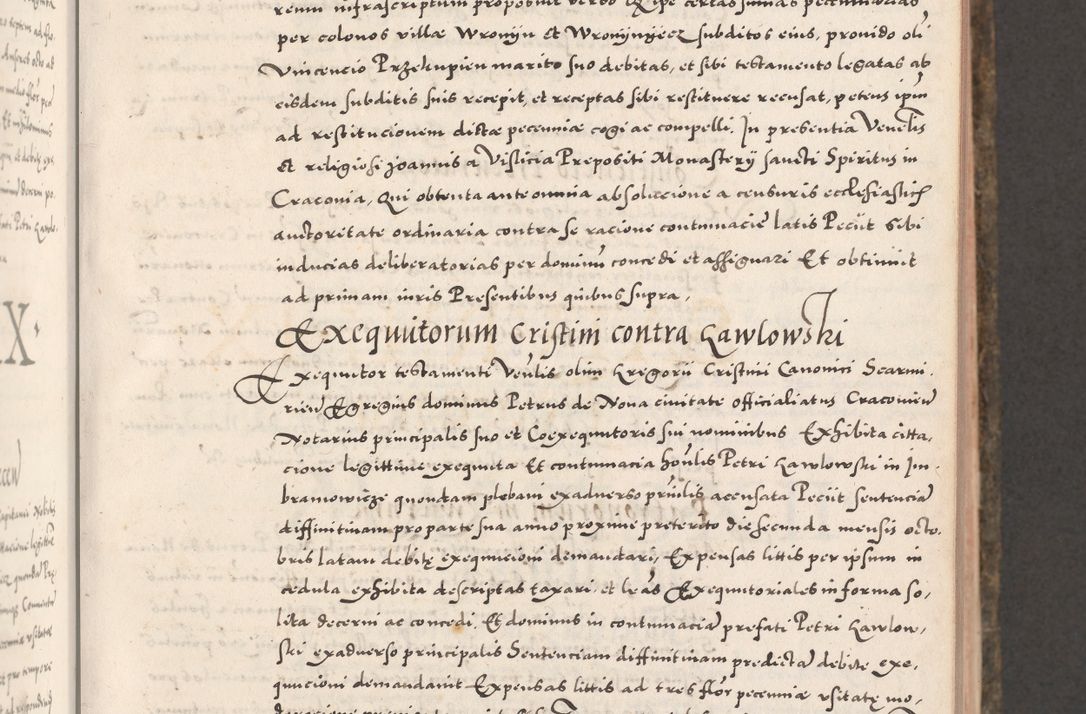 Zdjęcie nr 147 dla obiektu archiwalnego: Acta actorum causarum, sententiarum tam diffinitivarum quam interloquutoriarum, decretorum, obligationum, quietationum, constitutionum procuratorum etc. coram reverendo domino Martino Izdbienski de Russiecz archidiacono Posnaniensi, custode et in spiritualibus vicario generali Cracoviensi, ad annum Domini millesimum quingesimum sexagesimum quintum, cuius indictio octava, pontificatus Pii pape, annus sextus, continuantur