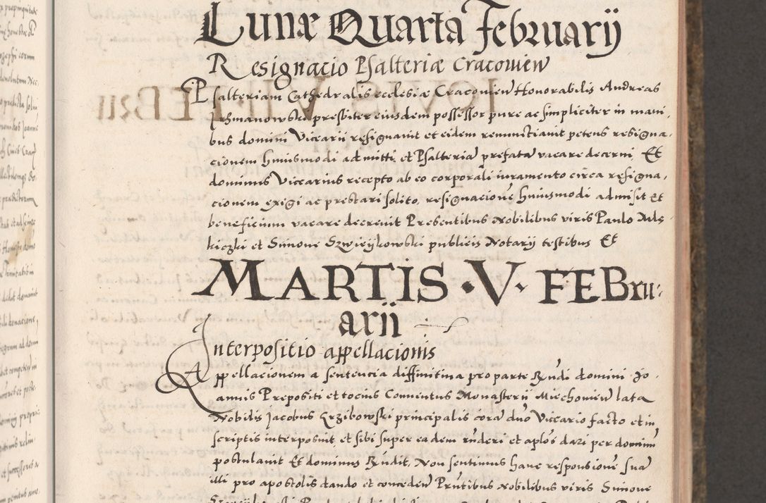 Zdjęcie nr 143 dla obiektu archiwalnego: Acta actorum causarum, sententiarum tam diffinitivarum quam interloquutoriarum, decretorum, obligationum, quietationum, constitutionum procuratorum etc. coram reverendo domino Martino Izdbienski de Russiecz archidiacono Posnaniensi, custode et in spiritualibus vicario generali Cracoviensi, ad annum Domini millesimum quingesimum sexagesimum quintum, cuius indictio octava, pontificatus Pii pape, annus sextus, continuantur
