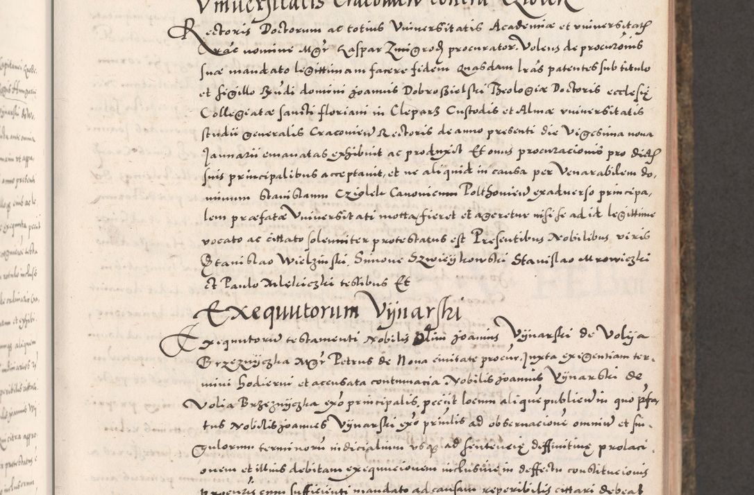 Zdjęcie nr 141 dla obiektu archiwalnego: Acta actorum causarum, sententiarum tam diffinitivarum quam interloquutoriarum, decretorum, obligationum, quietationum, constitutionum procuratorum etc. coram reverendo domino Martino Izdbienski de Russiecz archidiacono Posnaniensi, custode et in spiritualibus vicario generali Cracoviensi, ad annum Domini millesimum quingesimum sexagesimum quintum, cuius indictio octava, pontificatus Pii pape, annus sextus, continuantur