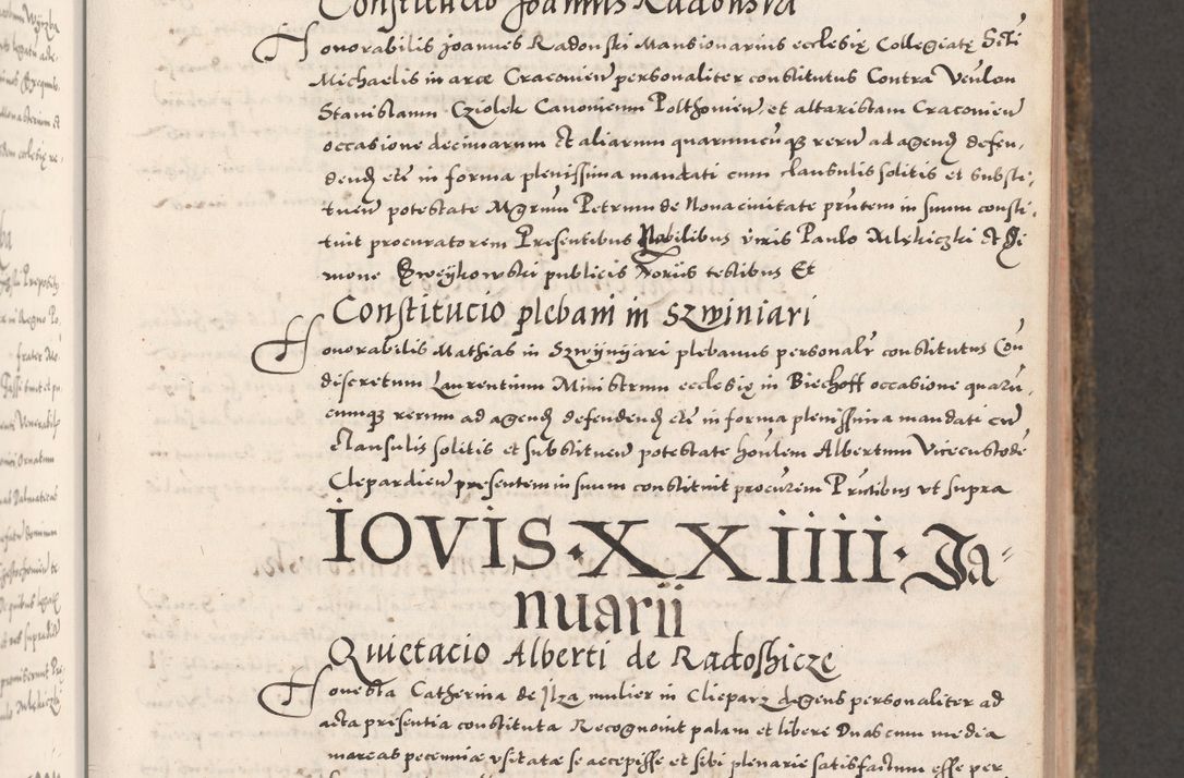 Zdjęcie nr 133 dla obiektu archiwalnego: Acta actorum causarum, sententiarum tam diffinitivarum quam interloquutoriarum, decretorum, obligationum, quietationum, constitutionum procuratorum etc. coram reverendo domino Martino Izdbienski de Russiecz archidiacono Posnaniensi, custode et in spiritualibus vicario generali Cracoviensi, ad annum Domini millesimum quingesimum sexagesimum quintum, cuius indictio octava, pontificatus Pii pape, annus sextus, continuantur