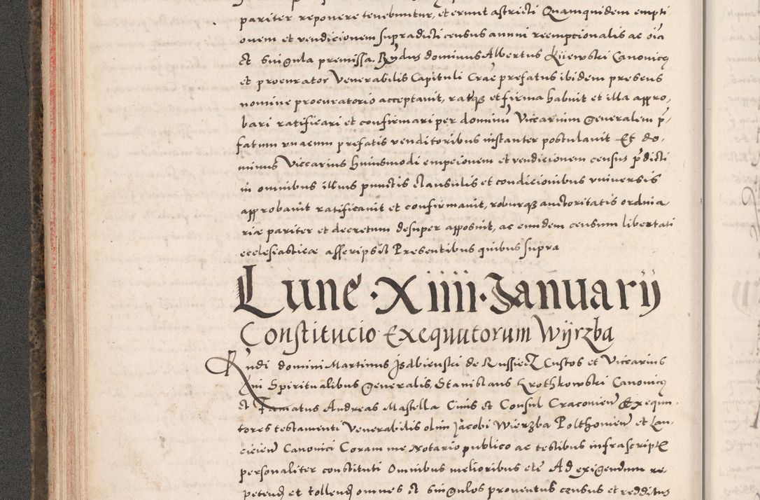 Zdjęcie nr 122 dla obiektu archiwalnego: Acta actorum causarum, sententiarum tam diffinitivarum quam interloquutoriarum, decretorum, obligationum, quietationum, constitutionum procuratorum etc. coram reverendo domino Martino Izdbienski de Russiecz archidiacono Posnaniensi, custode et in spiritualibus vicario generali Cracoviensi, ad annum Domini millesimum quingesimum sexagesimum quintum, cuius indictio octava, pontificatus Pii pape, annus sextus, continuantur