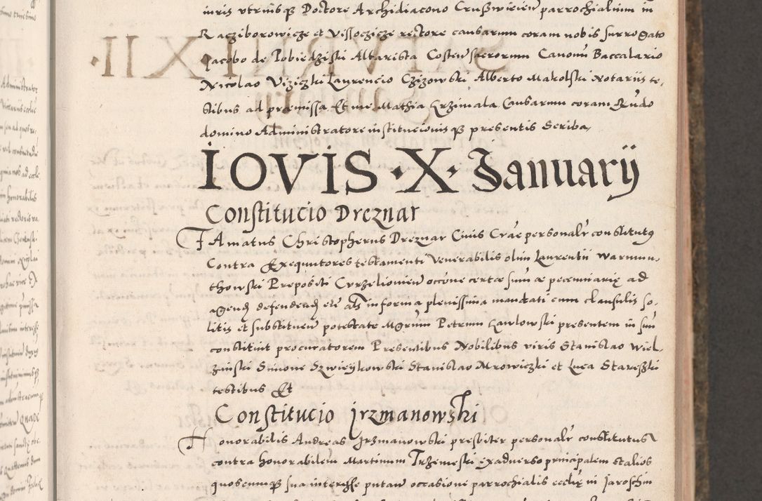 Zdjęcie nr 117 dla obiektu archiwalnego: Acta actorum causarum, sententiarum tam diffinitivarum quam interloquutoriarum, decretorum, obligationum, quietationum, constitutionum procuratorum etc. coram reverendo domino Martino Izdbienski de Russiecz archidiacono Posnaniensi, custode et in spiritualibus vicario generali Cracoviensi, ad annum Domini millesimum quingesimum sexagesimum quintum, cuius indictio octava, pontificatus Pii pape, annus sextus, continuantur