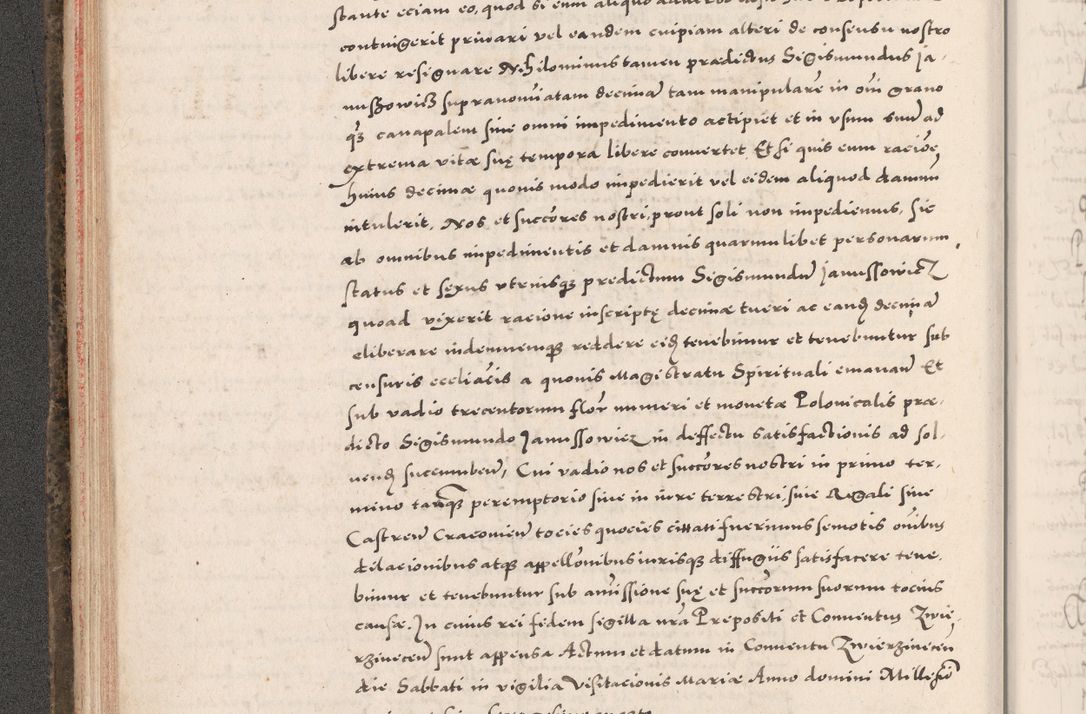 Zdjęcie nr 108 dla obiektu archiwalnego: Acta actorum causarum, sententiarum tam diffinitivarum quam interloquutoriarum, decretorum, obligationum, quietationum, constitutionum procuratorum etc. coram reverendo domino Martino Izdbienski de Russiecz archidiacono Posnaniensi, custode et in spiritualibus vicario generali Cracoviensi, ad annum Domini millesimum quingesimum sexagesimum quintum, cuius indictio octava, pontificatus Pii pape, annus sextus, continuantur