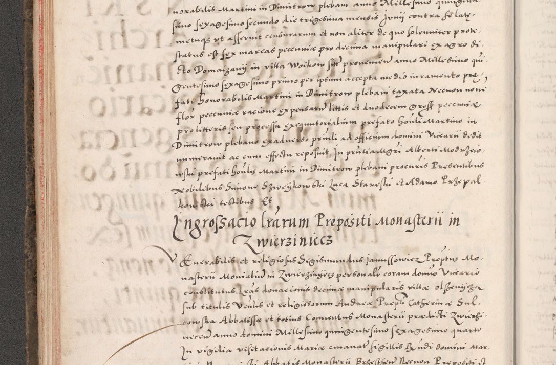 Zdjęcie nr 106 dla obiektu archiwalnego: Acta actorum causarum, sententiarum tam diffinitivarum quam interloquutoriarum, decretorum, obligationum, quietationum, constitutionum procuratorum etc. coram reverendo domino Martino Izdbienski de Russiecz archidiacono Posnaniensi, custode et in spiritualibus vicario generali Cracoviensi, ad annum Domini millesimum quingesimum sexagesimum quintum, cuius indictio octava, pontificatus Pii pape, annus sextus, continuantur