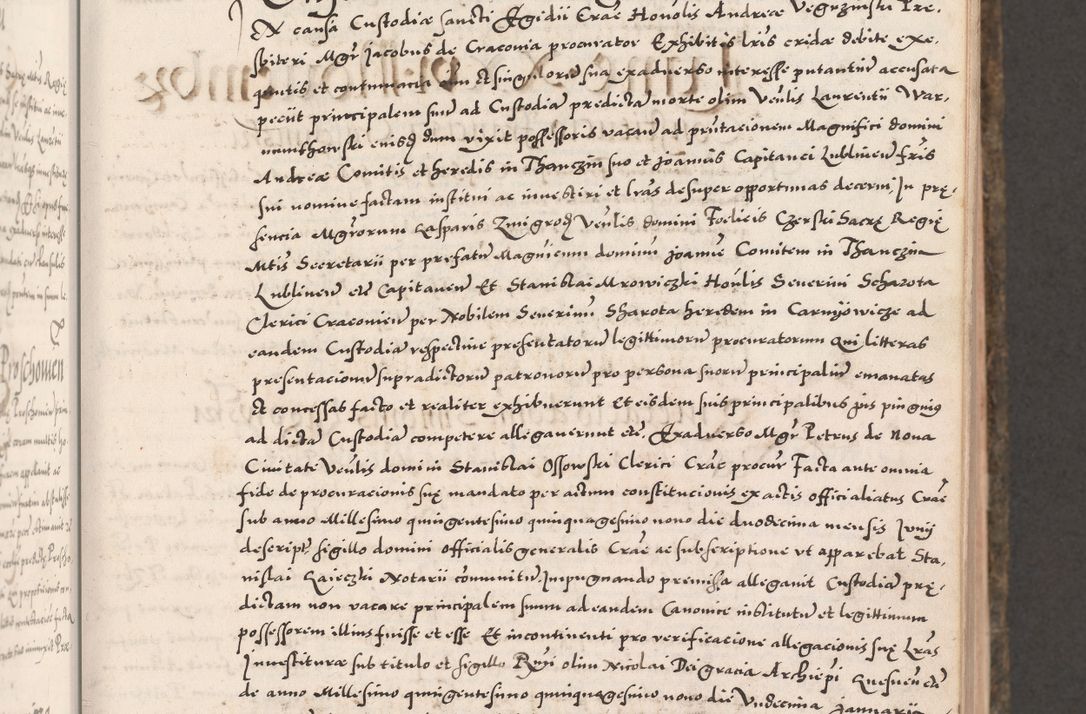 Zdjęcie nr 83 dla obiektu archiwalnego: Acta actorum causarum, sententiarum tam diffinitivarum quam interloquutoriarum, decretorum, obligationum, quietationum, constitutionum procuratorum etc. coram reverendo domino Martino Izdbienski de Russiecz archidiacono Posnaniensi, custode et in spiritualibus vicario generali Cracoviensi, ad annum Domini millesimum quingesimum sexagesimum quintum, cuius indictio octava, pontificatus Pii pape, annus sextus, continuantur
