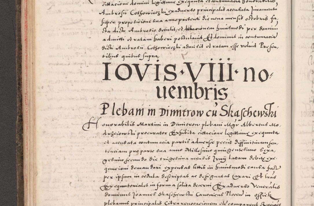Zdjęcie nr 72 dla obiektu archiwalnego: Acta actorum causarum, sententiarum tam diffinitivarum quam interloquutoriarum, decretorum, obligationum, quietationum, constitutionum procuratorum etc. coram reverendo domino Martino Izdbienski de Russiecz archidiacono Posnaniensi, custode et in spiritualibus vicario generali Cracoviensi, ad annum Domini millesimum quingesimum sexagesimum quintum, cuius indictio octava, pontificatus Pii pape, annus sextus, continuantur