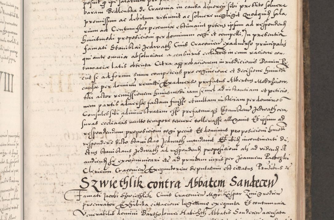 Zdjęcie nr 61 dla obiektu archiwalnego: Acta actorum causarum, sententiarum tam diffinitivarum quam interloquutoriarum, decretorum, obligationum, quietationum, constitutionum procuratorum etc. coram reverendo domino Martino Izdbienski de Russiecz archidiacono Posnaniensi, custode et in spiritualibus vicario generali Cracoviensi, ad annum Domini millesimum quingesimum sexagesimum quintum, cuius indictio octava, pontificatus Pii pape, annus sextus, continuantur