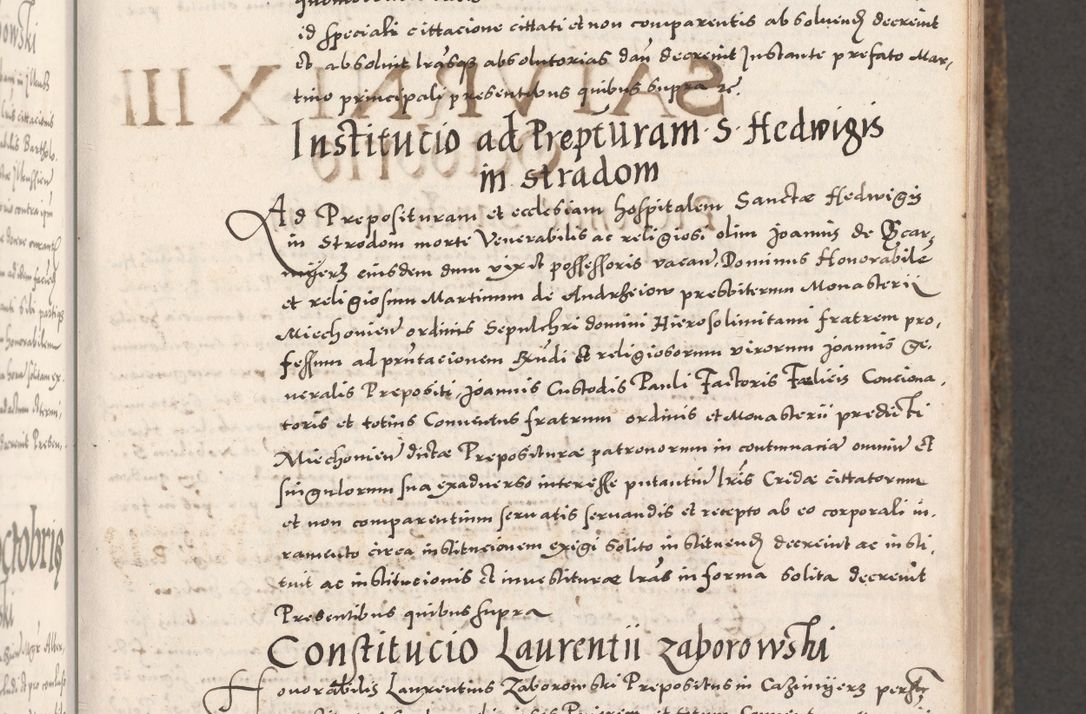 Zdjęcie nr 57 dla obiektu archiwalnego: Acta actorum causarum, sententiarum tam diffinitivarum quam interloquutoriarum, decretorum, obligationum, quietationum, constitutionum procuratorum etc. coram reverendo domino Martino Izdbienski de Russiecz archidiacono Posnaniensi, custode et in spiritualibus vicario generali Cracoviensi, ad annum Domini millesimum quingesimum sexagesimum quintum, cuius indictio octava, pontificatus Pii pape, annus sextus, continuantur