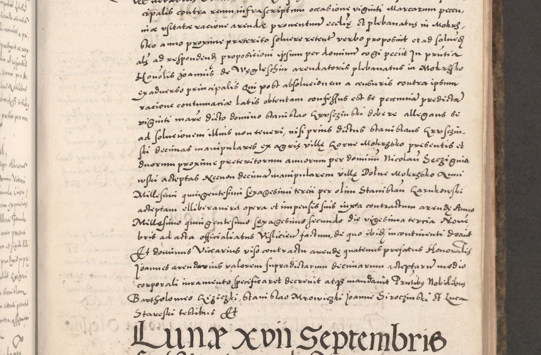 Zdjęcie nr 41 dla obiektu archiwalnego: Acta actorum causarum, sententiarum tam diffinitivarum quam interloquutoriarum, decretorum, obligationum, quietationum, constitutionum procuratorum etc. coram reverendo domino Martino Izdbienski de Russiecz archidiacono Posnaniensi, custode et in spiritualibus vicario generali Cracoviensi, ad annum Domini millesimum quingesimum sexagesimum quintum, cuius indictio octava, pontificatus Pii pape, annus sextus, continuantur