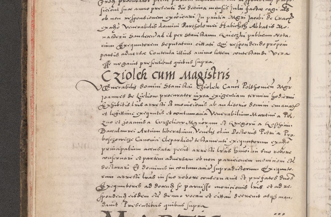 Zdjęcie nr 32 dla obiektu archiwalnego: Acta actorum causarum, sententiarum tam diffinitivarum quam interloquutoriarum, decretorum, obligationum, quietationum, constitutionum procuratorum etc. coram reverendo domino Martino Izdbienski de Russiecz archidiacono Posnaniensi, custode et in spiritualibus vicario generali Cracoviensi, ad annum Domini millesimum quingesimum sexagesimum quintum, cuius indictio octava, pontificatus Pii pape, annus sextus, continuantur