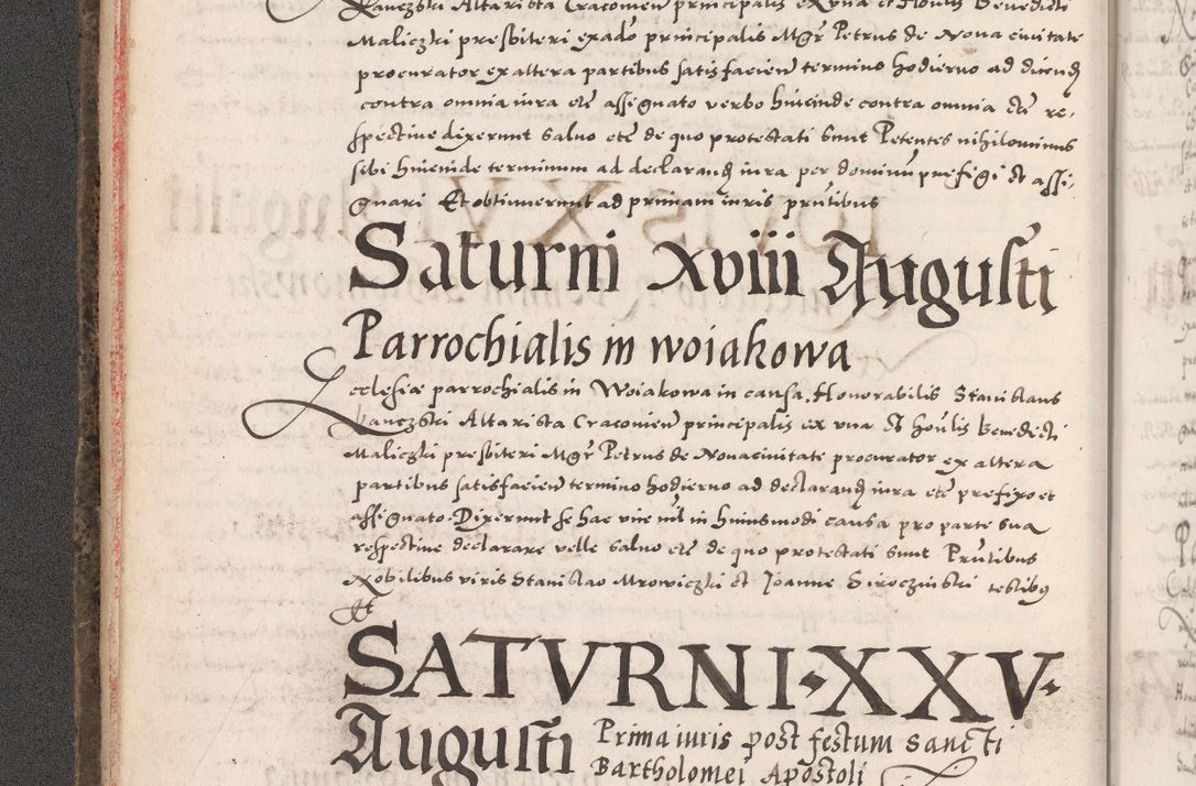 Zdjęcie nr 30 dla obiektu archiwalnego: Acta actorum causarum, sententiarum tam diffinitivarum quam interloquutoriarum, decretorum, obligationum, quietationum, constitutionum procuratorum etc. coram reverendo domino Martino Izdbienski de Russiecz archidiacono Posnaniensi, custode et in spiritualibus vicario generali Cracoviensi, ad annum Domini millesimum quingesimum sexagesimum quintum, cuius indictio octava, pontificatus Pii pape, annus sextus, continuantur