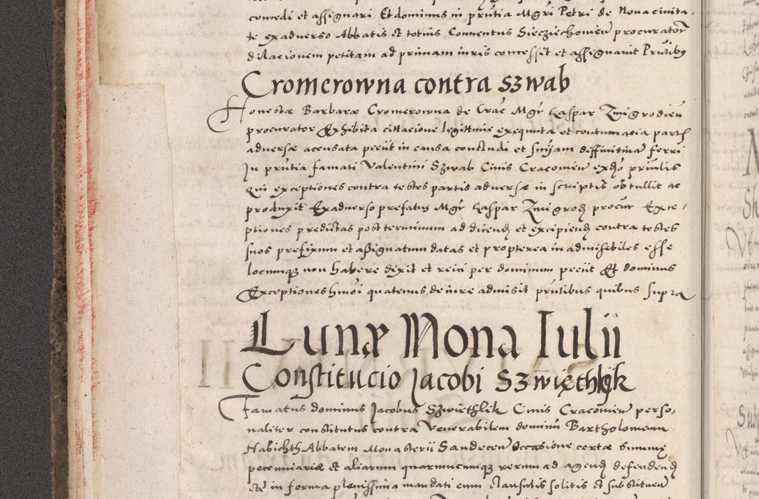 Zdjęcie nr 16 dla obiektu archiwalnego: Acta actorum causarum, sententiarum tam diffinitivarum quam interloquutoriarum, decretorum, obligationum, quietationum, constitutionum procuratorum etc. coram reverendo domino Martino Izdbienski de Russiecz archidiacono Posnaniensi, custode et in spiritualibus vicario generali Cracoviensi, ad annum Domini millesimum quingesimum sexagesimum quintum, cuius indictio octava, pontificatus Pii pape, annus sextus, continuantur