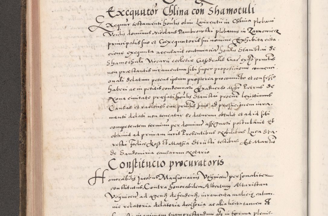 Zdjęcie nr 410 dla obiektu archiwalnego: Acta actorum causarum, sententiarum tam diffinitivarum quam interloquutoriarum, decretorum, obligationum, quietationum, constitutionum procuratorum etc. coram reverendo domino Martino Izdbienski de Russiecz archidiacono Posnaniensi, custode et in spiritualibus vicario generali Cracoviensi, ad annum Domini millesimum quingesimum sexagesimum quintum, cuius indictio octava, pontificatus Pii pape, annus sextus, continuantur