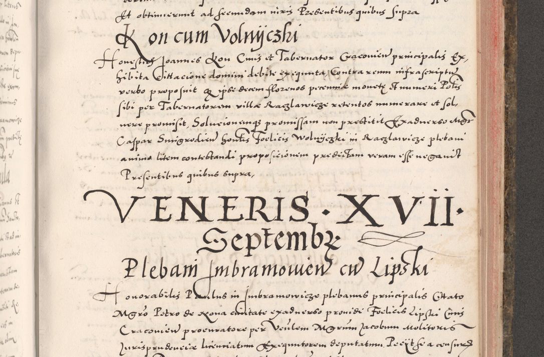 Zdjęcie nr 797 dla obiektu archiwalnego: Acta actorum causarum, sententiarum tam diffinitivarum quam interloquutoriarum, decretorum, obligationum, quietationum, constitutionum procuratorum etc. coram reverendo domino Martino Izdbienski de Russiecz archidiacono Posnaniensi, custode et in spiritualibus vicario generali Cracoviensi, ad annum Domini millesimum quingesimum sexagesimum quintum, cuius indictio octava, pontificatus Pii pape, annus sextus, continuantur