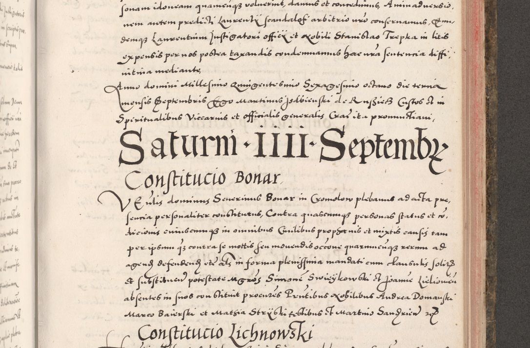 Zdjęcie nr 781 dla obiektu archiwalnego: Acta actorum causarum, sententiarum tam diffinitivarum quam interloquutoriarum, decretorum, obligationum, quietationum, constitutionum procuratorum etc. coram reverendo domino Martino Izdbienski de Russiecz archidiacono Posnaniensi, custode et in spiritualibus vicario generali Cracoviensi, ad annum Domini millesimum quingesimum sexagesimum quintum, cuius indictio octava, pontificatus Pii pape, annus sextus, continuantur
