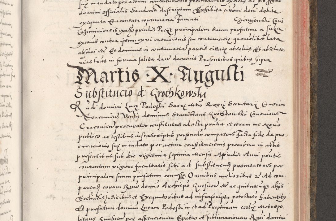 Zdjęcie nr 753 dla obiektu archiwalnego: Acta actorum causarum, sententiarum tam diffinitivarum quam interloquutoriarum, decretorum, obligationum, quietationum, constitutionum procuratorum etc. coram reverendo domino Martino Izdbienski de Russiecz archidiacono Posnaniensi, custode et in spiritualibus vicario generali Cracoviensi, ad annum Domini millesimum quingesimum sexagesimum quintum, cuius indictio octava, pontificatus Pii pape, annus sextus, continuantur