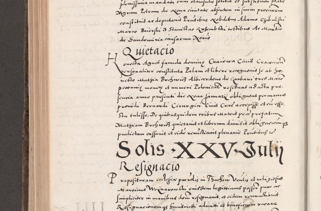 Zdjęcie nr 744 dla obiektu archiwalnego: Acta actorum causarum, sententiarum tam diffinitivarum quam interloquutoriarum, decretorum, obligationum, quietationum, constitutionum procuratorum etc. coram reverendo domino Martino Izdbienski de Russiecz archidiacono Posnaniensi, custode et in spiritualibus vicario generali Cracoviensi, ad annum Domini millesimum quingesimum sexagesimum quintum, cuius indictio octava, pontificatus Pii pape, annus sextus, continuantur