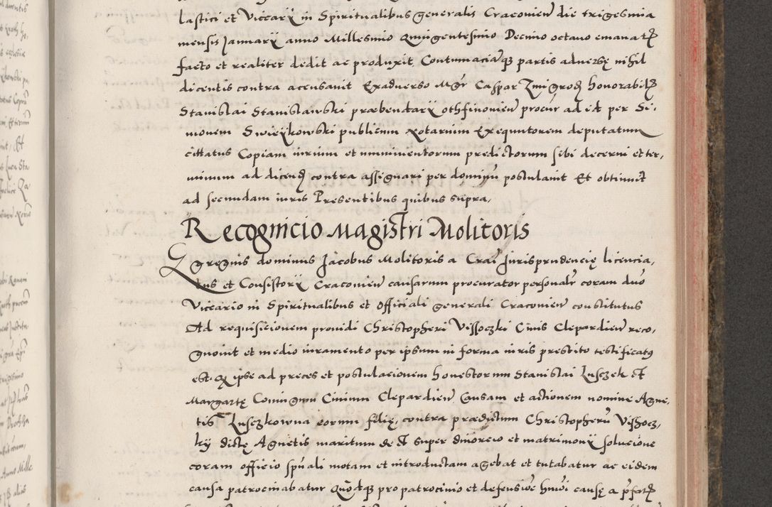Zdjęcie nr 715 dla obiektu archiwalnego: Acta actorum causarum, sententiarum tam diffinitivarum quam interloquutoriarum, decretorum, obligationum, quietationum, constitutionum procuratorum etc. coram reverendo domino Martino Izdbienski de Russiecz archidiacono Posnaniensi, custode et in spiritualibus vicario generali Cracoviensi, ad annum Domini millesimum quingesimum sexagesimum quintum, cuius indictio octava, pontificatus Pii pape, annus sextus, continuantur