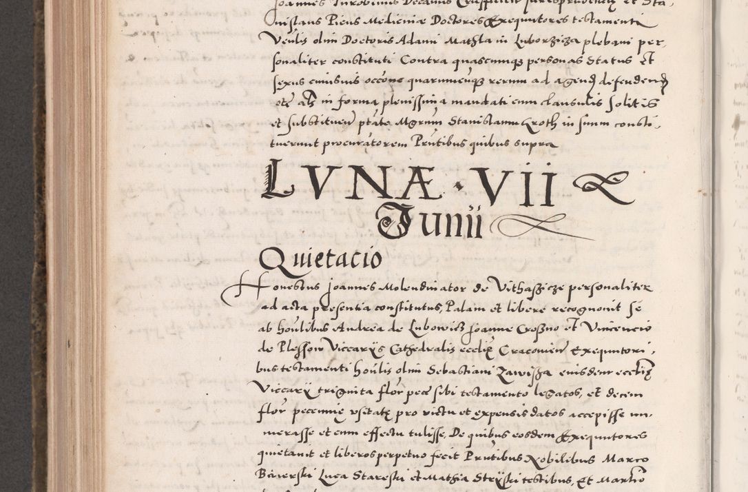 Zdjęcie nr 692 dla obiektu archiwalnego: Acta actorum causarum, sententiarum tam diffinitivarum quam interloquutoriarum, decretorum, obligationum, quietationum, constitutionum procuratorum etc. coram reverendo domino Martino Izdbienski de Russiecz archidiacono Posnaniensi, custode et in spiritualibus vicario generali Cracoviensi, ad annum Domini millesimum quingesimum sexagesimum quintum, cuius indictio octava, pontificatus Pii pape, annus sextus, continuantur