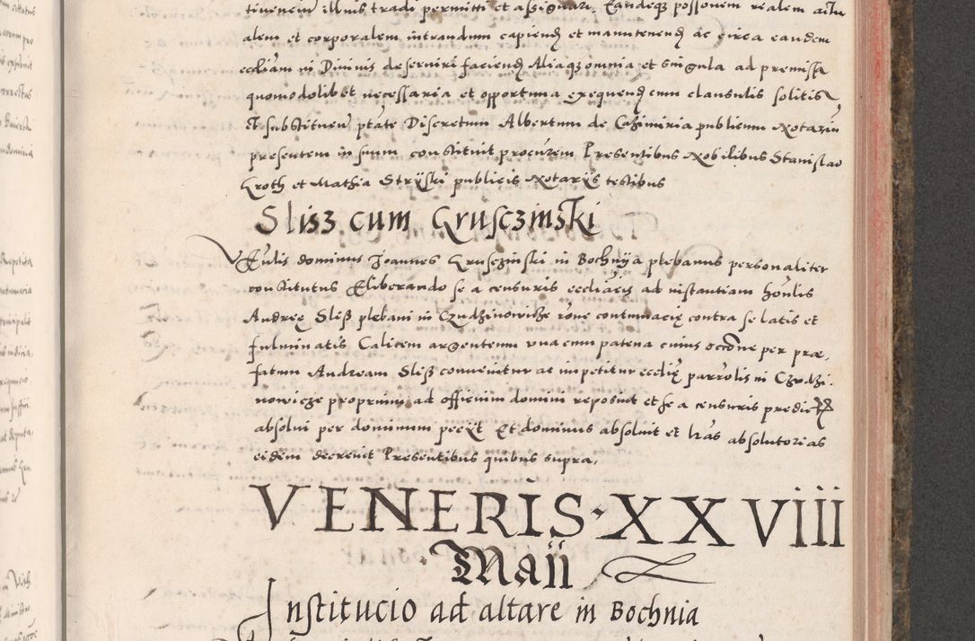 Zdjęcie nr 679 dla obiektu archiwalnego: Acta actorum causarum, sententiarum tam diffinitivarum quam interloquutoriarum, decretorum, obligationum, quietationum, constitutionum procuratorum etc. coram reverendo domino Martino Izdbienski de Russiecz archidiacono Posnaniensi, custode et in spiritualibus vicario generali Cracoviensi, ad annum Domini millesimum quingesimum sexagesimum quintum, cuius indictio octava, pontificatus Pii pape, annus sextus, continuantur