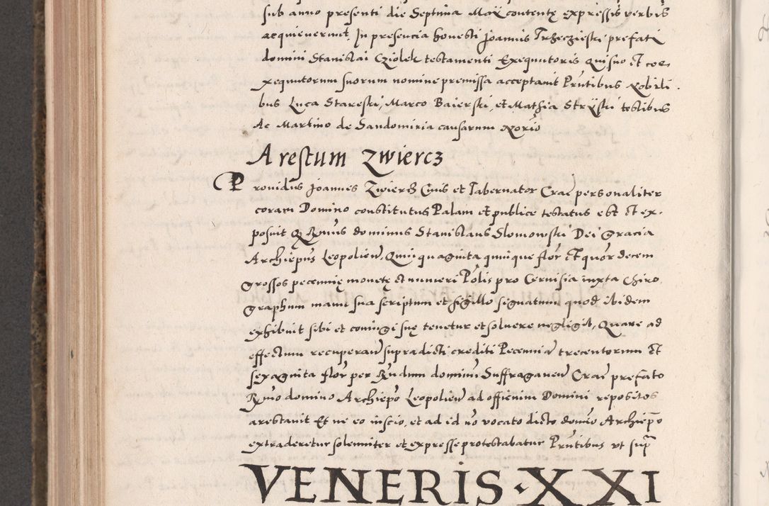 Zdjęcie nr 674 dla obiektu archiwalnego: Acta actorum causarum, sententiarum tam diffinitivarum quam interloquutoriarum, decretorum, obligationum, quietationum, constitutionum procuratorum etc. coram reverendo domino Martino Izdbienski de Russiecz archidiacono Posnaniensi, custode et in spiritualibus vicario generali Cracoviensi, ad annum Domini millesimum quingesimum sexagesimum quintum, cuius indictio octava, pontificatus Pii pape, annus sextus, continuantur