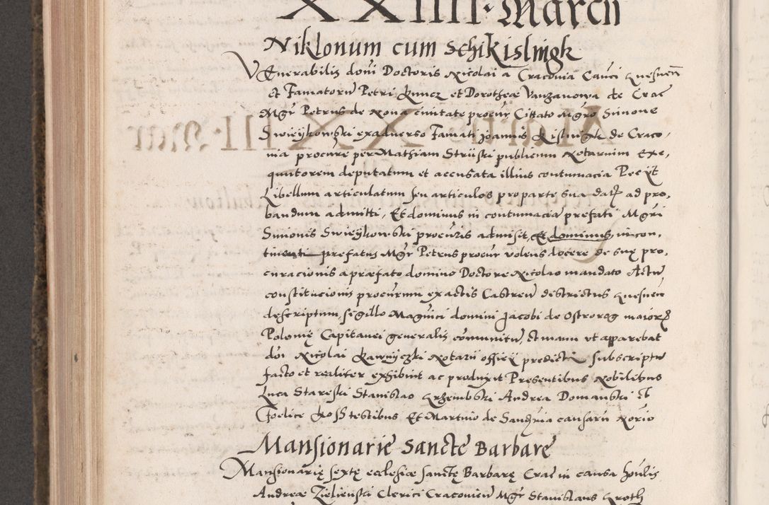 Zdjęcie nr 614 dla obiektu archiwalnego: Acta actorum causarum, sententiarum tam diffinitivarum quam interloquutoriarum, decretorum, obligationum, quietationum, constitutionum procuratorum etc. coram reverendo domino Martino Izdbienski de Russiecz archidiacono Posnaniensi, custode et in spiritualibus vicario generali Cracoviensi, ad annum Domini millesimum quingesimum sexagesimum quintum, cuius indictio octava, pontificatus Pii pape, annus sextus, continuantur