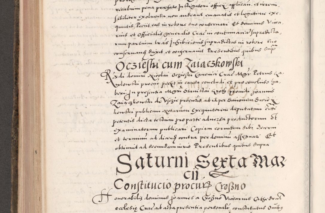 Zdjęcie nr 588 dla obiektu archiwalnego: Acta actorum causarum, sententiarum tam diffinitivarum quam interloquutoriarum, decretorum, obligationum, quietationum, constitutionum procuratorum etc. coram reverendo domino Martino Izdbienski de Russiecz archidiacono Posnaniensi, custode et in spiritualibus vicario generali Cracoviensi, ad annum Domini millesimum quingesimum sexagesimum quintum, cuius indictio octava, pontificatus Pii pape, annus sextus, continuantur