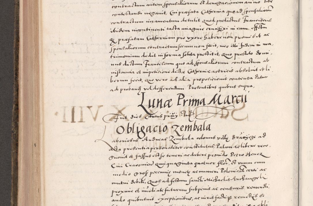 Zdjęcie nr 586 dla obiektu archiwalnego: Acta actorum causarum, sententiarum tam diffinitivarum quam interloquutoriarum, decretorum, obligationum, quietationum, constitutionum procuratorum etc. coram reverendo domino Martino Izdbienski de Russiecz archidiacono Posnaniensi, custode et in spiritualibus vicario generali Cracoviensi, ad annum Domini millesimum quingesimum sexagesimum quintum, cuius indictio octava, pontificatus Pii pape, annus sextus, continuantur