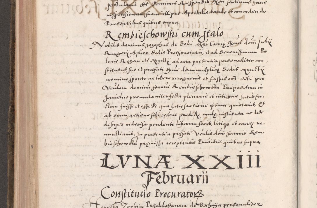 Zdjęcie nr 580 dla obiektu archiwalnego: Acta actorum causarum, sententiarum tam diffinitivarum quam interloquutoriarum, decretorum, obligationum, quietationum, constitutionum procuratorum etc. coram reverendo domino Martino Izdbienski de Russiecz archidiacono Posnaniensi, custode et in spiritualibus vicario generali Cracoviensi, ad annum Domini millesimum quingesimum sexagesimum quintum, cuius indictio octava, pontificatus Pii pape, annus sextus, continuantur