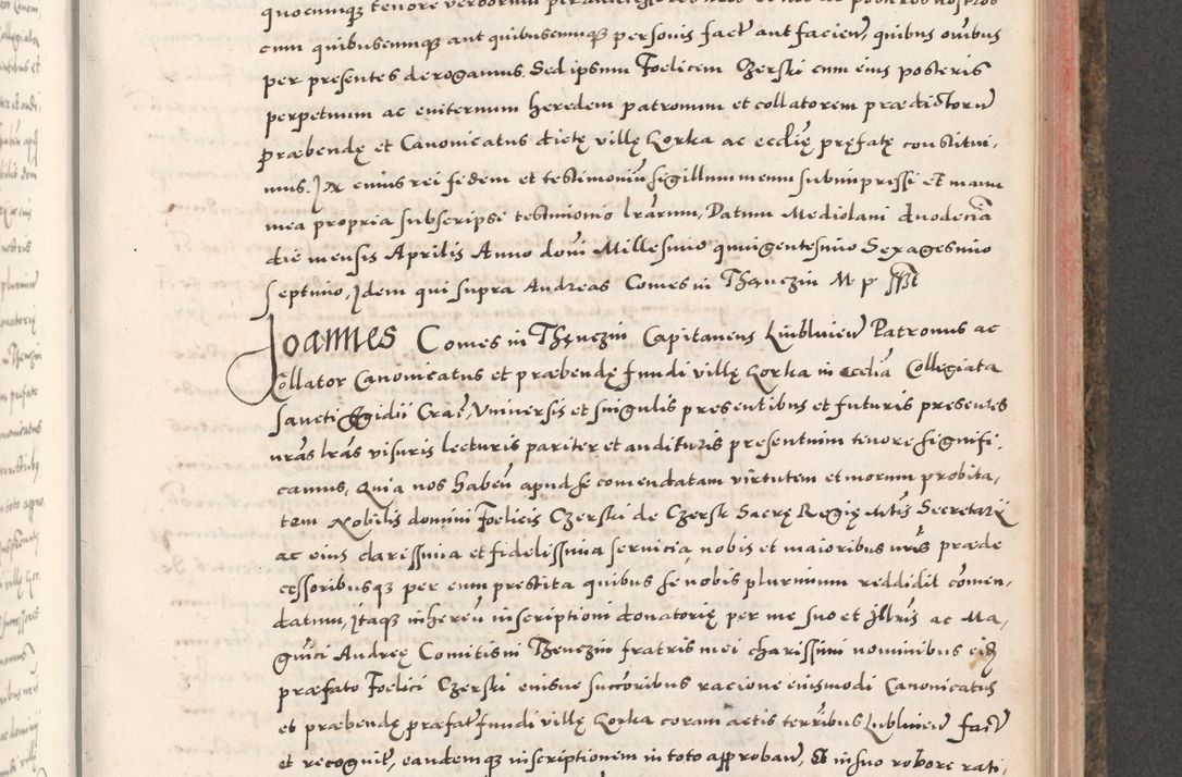 Zdjęcie nr 563 dla obiektu archiwalnego: Acta actorum causarum, sententiarum tam diffinitivarum quam interloquutoriarum, decretorum, obligationum, quietationum, constitutionum procuratorum etc. coram reverendo domino Martino Izdbienski de Russiecz archidiacono Posnaniensi, custode et in spiritualibus vicario generali Cracoviensi, ad annum Domini millesimum quingesimum sexagesimum quintum, cuius indictio octava, pontificatus Pii pape, annus sextus, continuantur