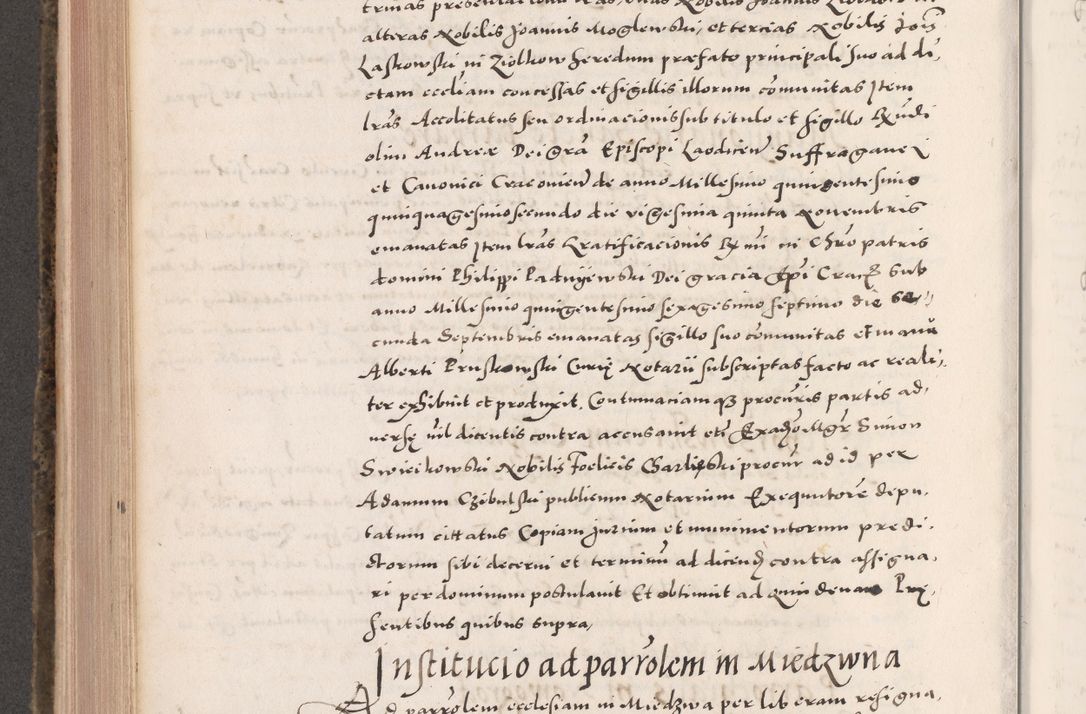Zdjęcie nr 554 dla obiektu archiwalnego: Acta actorum causarum, sententiarum tam diffinitivarum quam interloquutoriarum, decretorum, obligationum, quietationum, constitutionum procuratorum etc. coram reverendo domino Martino Izdbienski de Russiecz archidiacono Posnaniensi, custode et in spiritualibus vicario generali Cracoviensi, ad annum Domini millesimum quingesimum sexagesimum quintum, cuius indictio octava, pontificatus Pii pape, annus sextus, continuantur