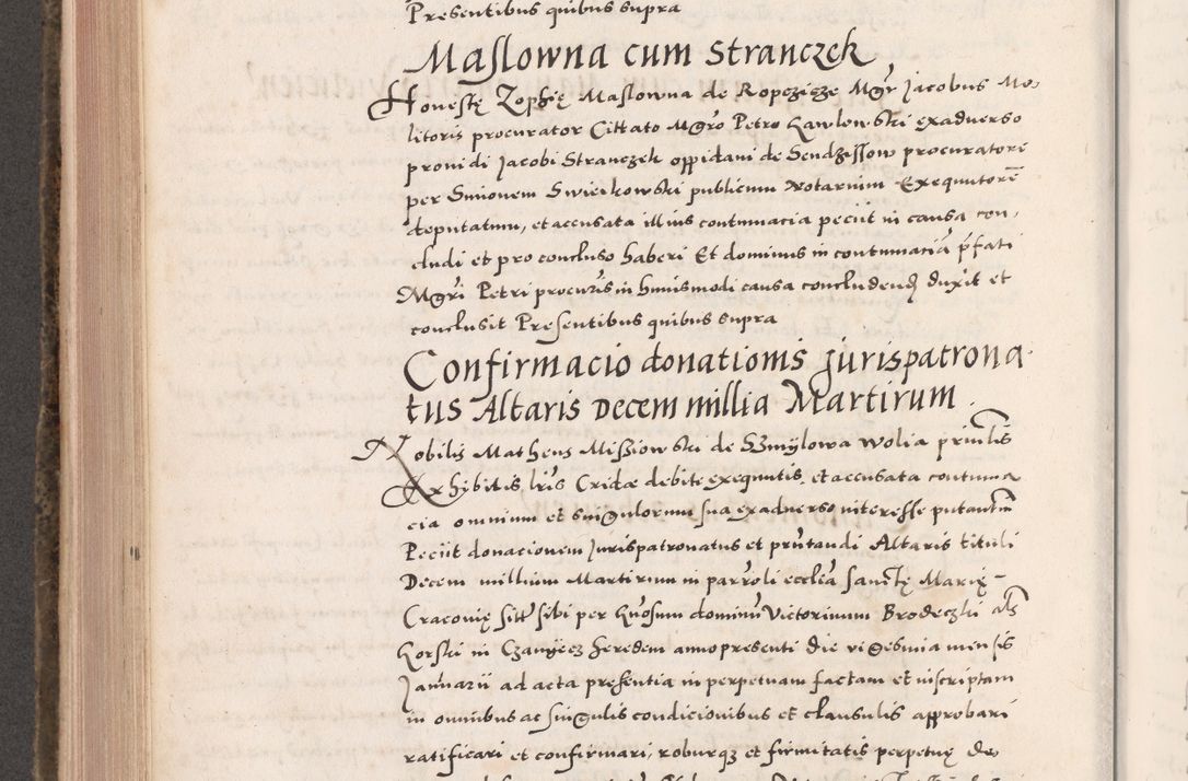 Zdjęcie nr 548 dla obiektu archiwalnego: Acta actorum causarum, sententiarum tam diffinitivarum quam interloquutoriarum, decretorum, obligationum, quietationum, constitutionum procuratorum etc. coram reverendo domino Martino Izdbienski de Russiecz archidiacono Posnaniensi, custode et in spiritualibus vicario generali Cracoviensi, ad annum Domini millesimum quingesimum sexagesimum quintum, cuius indictio octava, pontificatus Pii pape, annus sextus, continuantur