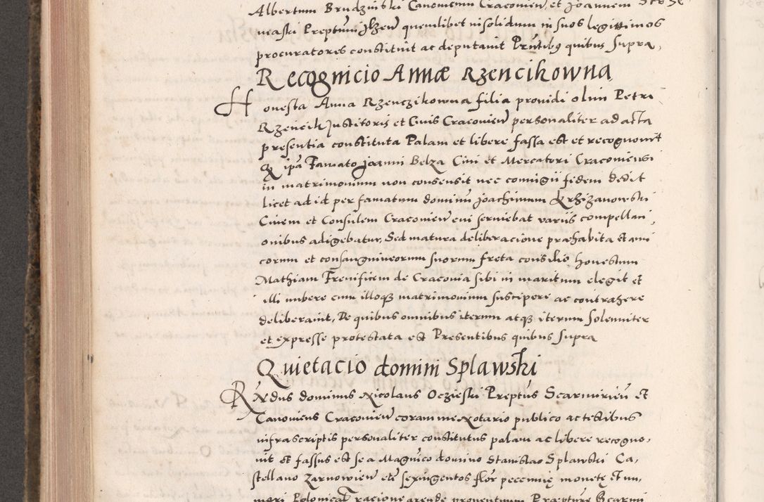 Zdjęcie nr 538 dla obiektu archiwalnego: Acta actorum causarum, sententiarum tam diffinitivarum quam interloquutoriarum, decretorum, obligationum, quietationum, constitutionum procuratorum etc. coram reverendo domino Martino Izdbienski de Russiecz archidiacono Posnaniensi, custode et in spiritualibus vicario generali Cracoviensi, ad annum Domini millesimum quingesimum sexagesimum quintum, cuius indictio octava, pontificatus Pii pape, annus sextus, continuantur