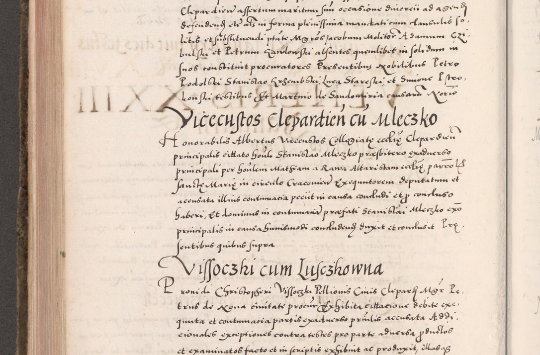 Zdjęcie nr 542 dla obiektu archiwalnego: Acta actorum causarum, sententiarum tam diffinitivarum quam interloquutoriarum, decretorum, obligationum, quietationum, constitutionum procuratorum etc. coram reverendo domino Martino Izdbienski de Russiecz archidiacono Posnaniensi, custode et in spiritualibus vicario generali Cracoviensi, ad annum Domini millesimum quingesimum sexagesimum quintum, cuius indictio octava, pontificatus Pii pape, annus sextus, continuantur